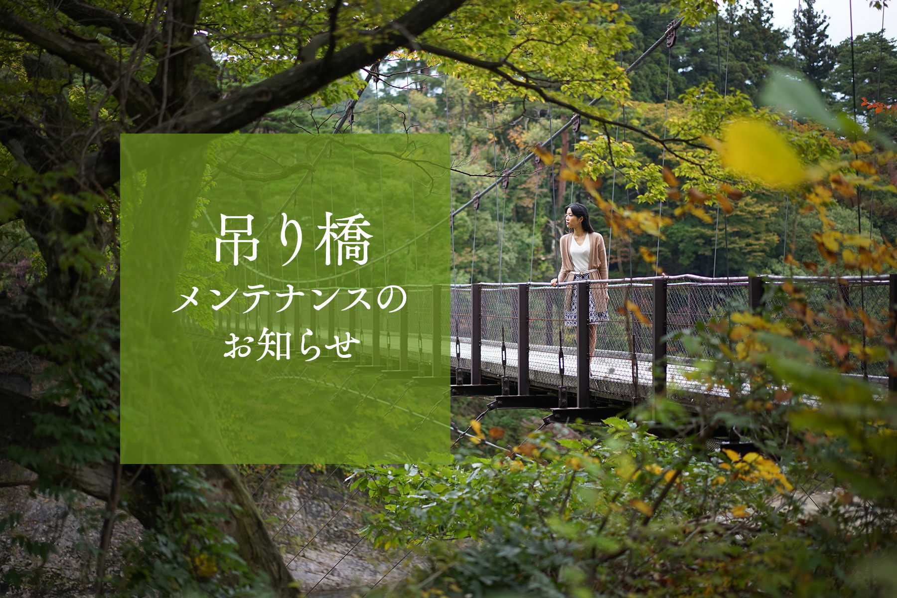 吊り橋メンテナンスのお知らせ